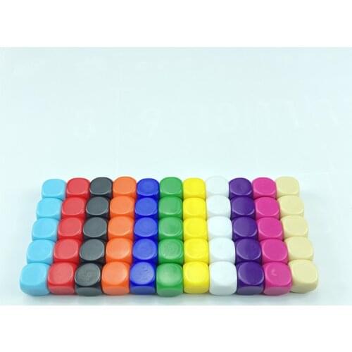 10Pcs/Lot 16mm Dice Rounded Corner Boardgame Acrylic Hexahedron Blank Dice Can Write Color Free Creativity Interesting DIY Dice