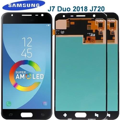 100% Original 5.5"Super AMOLED LCD Screen For Samsung J7 Duo Display 2018 J720 J720F Lcd Display Touch screen Digitizer Assembly