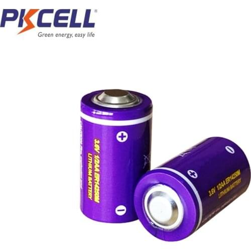 2PCS PKCELL ER14250M power type 1/2 AA battery 3.6v 750MAH lithium batteries replace for 14250 primary battery for camera