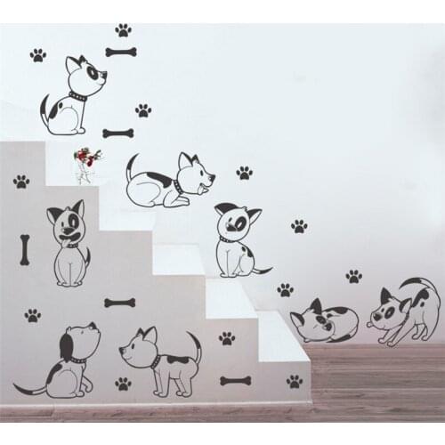 3D Lovely Dogs Bone Paw Wall Sticker Toilet Bathroom Decoration Animals Home Car Decor Mural Wall Art Poster