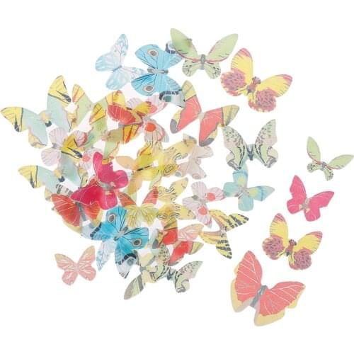 42pcs/lot Mixed Butterfly Edible Glutinous Wafer Rice Paper Cake Cupcake Toppers For Cake Decoration Birthday Wedding Cake Tools