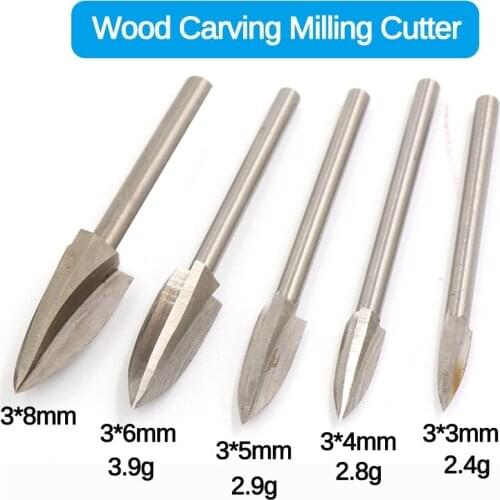 ADEWEL Wood Carving Milling Cutter Electric Root Grinding Head Embryo Grinding Tool