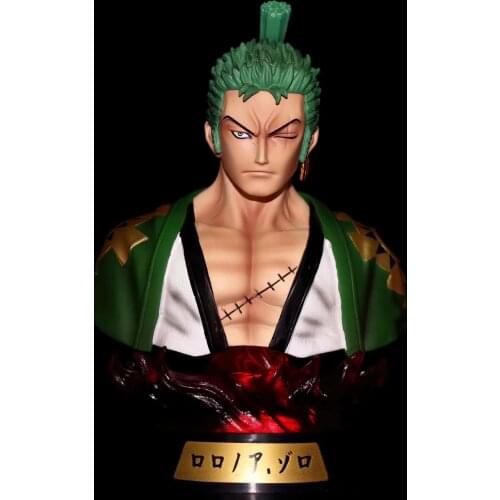 16CM Anime One Piece Roronoa Zoro Luffy Bust Half-length Avatar 7 Color Light PVC Action Figure Collection Model Toys Doll Gift