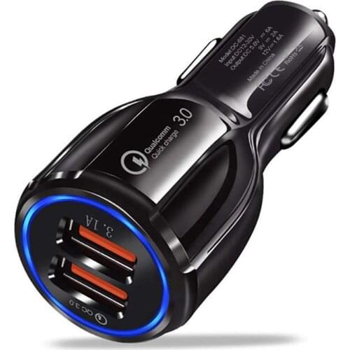 Dual USB Car Charger Fast Quick Charge 3.0 -Dual Ports Charging Adapter for iOS & Android Devices