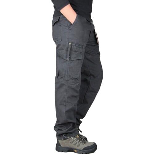 Spring Autumn Army Pants Men Multi Pocket Straight Military Trousers Casual Cotton Cargo Pants Men Pantalones Cargo Para Hombre