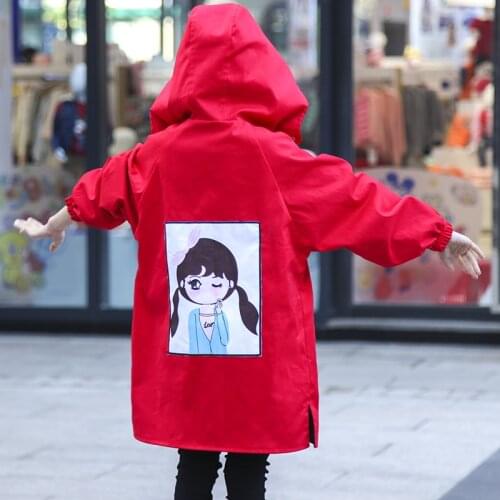 Spring and Autumn Coat Girl In The Section on Both Sides Wearing Windbreaker Jacket Childrens Clothes HPY013