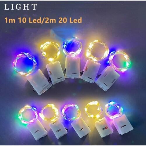 Fairy 1M 2M Battery Operated LED Copper Wire String Lights for Wedding Christmas Garland Festival Party Home Decoration Lamp