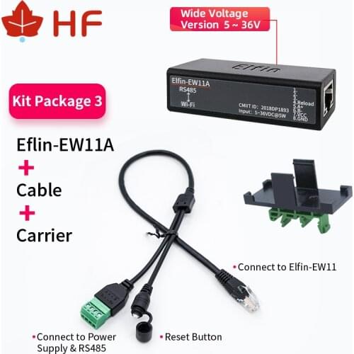 HF Smallest Elfin-EW11A Wireless Networking Devices Modbus TPC IP Function RJ45 RS485 to WIFI Serial Server DTU