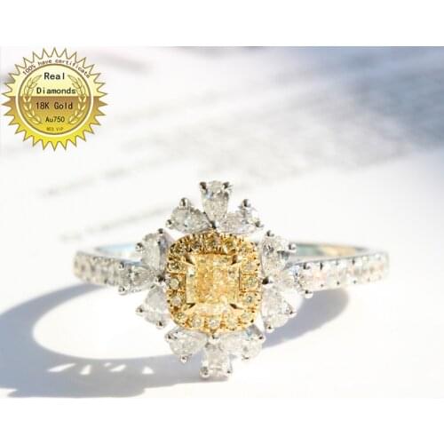 18k white gold Natural Real 0.8ct diamond ring Jewellery Engagement ring &Wedding ring H-M21