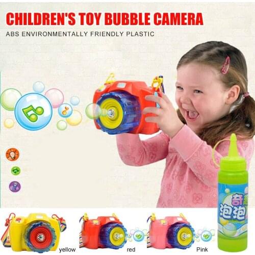 Camera Bubble Machine Portable Bubble Hurricane Machine Automatic Kid Toy with LED Light Music BM88