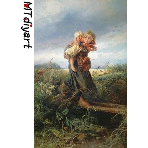 Konstantin Makovsky “Thunderstorm Escape” Diamond Painting 5d Kit New Diy Art Embroidery Set Cross stitch Rhinestone Home Decor