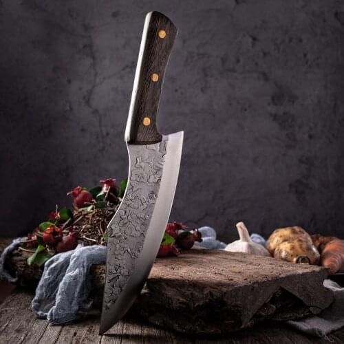 Handmade Forged Chinese Kitchen Knife Deboning Bone Stainless Steel Butcher Knife Chef Meat Cleaver Outdoor Survival Knives
