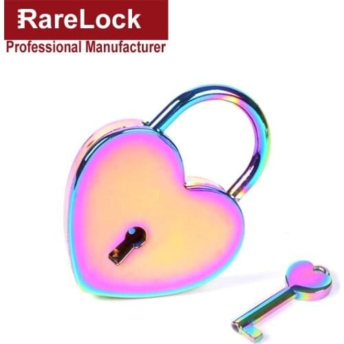 Colorful Heart Shaped Padlock Lover Lock for Women Hand Bags Backpack Jewelry Box Necklace DIY Rarelock MMS510X i