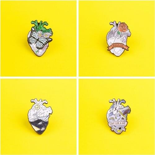 Punk Heart Van Gogh Metal Brooches Landscape Accessorie Metal Brooches Metal Pins For Clothes Accessories Gift Clothes Lapel Pin