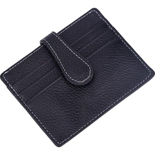 1pc Men Business Card Holder Genuine Leather Mini Credit Card Wallet For Men