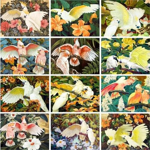 HUACAN 5D DIY Diamond Painting Parrot Needlework Full Square Diamond Embroidery Bird Mosaic Animal Home Decor Craft Kit