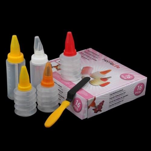 Small Size 16pcs Stainless Steel Nozzles Spring Bottles Spatula Cookie Cake Decor Set Pastry Tools