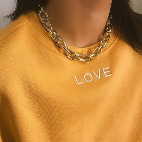 New Necklace 2021 Punk Retro Short Choker Necklace for Women Simple Twist Thick Chains Necklace Jewelry Wholesale Collares