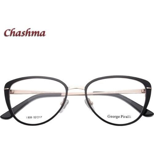 Cat Eye Alloy Frame Women Prescription Glasses Optical Eyewear Spectacles Wide Temple Super Quality Glasses