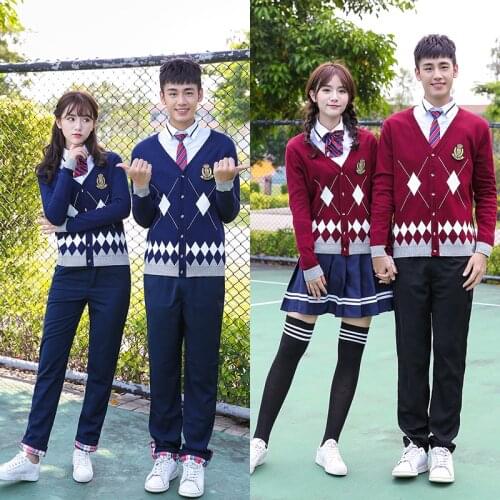 Autumn and winter Korean high school students sweater college wind British class service jk college wind school uniform suit