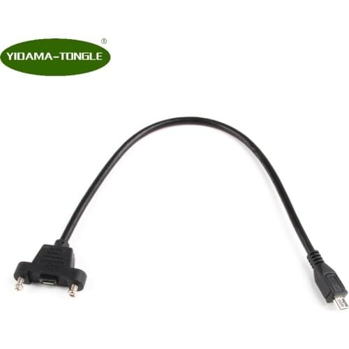 Printer Panel Mount Micro USB 2.0 B Female Socket To Micro USB 5 Pin Male Cable 30cm 50cm