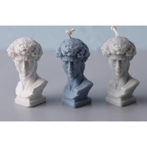 Davids plaster figure Candle Molds Silicone Mold Aromatherapy Soap Mould For Candle Making Chocolate Cake Decoration