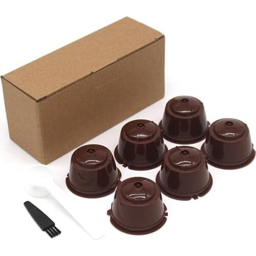 Fit for Dolce Gusto Coffee Filter Cup Reusable Coffee Capsule Filters for Nespresso with Spoon Brush Kitchen Accessories
