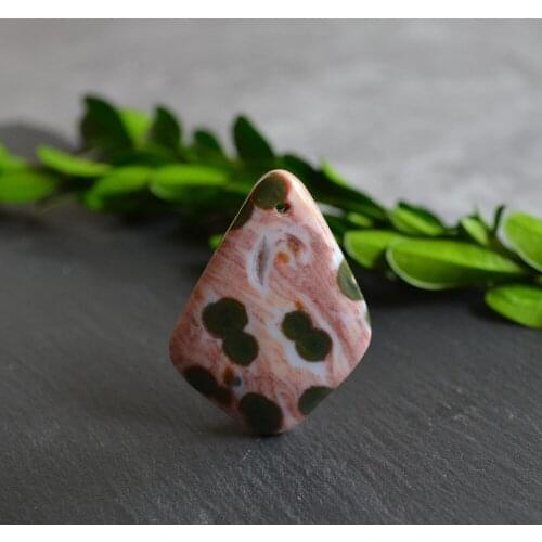 Water drop shape ocean jaspers stone pendant 001