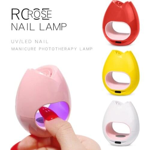 Portable 16W Nail Dryer Machine Mini UV LED Nail Gel Curing Lamp Rose USB Nail Lamp Home Use Manicure Lamp Nails Drying Nail Gel