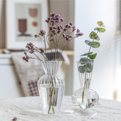Retro Glass Vase Home Decor Flower Pot Room Decoration Flower Vase Home Ornaments Wedding Decoration Japanese Style Pastoral