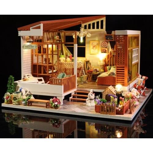 Diy cottage manual assembly villa model wooden assembly attic material creative gifts