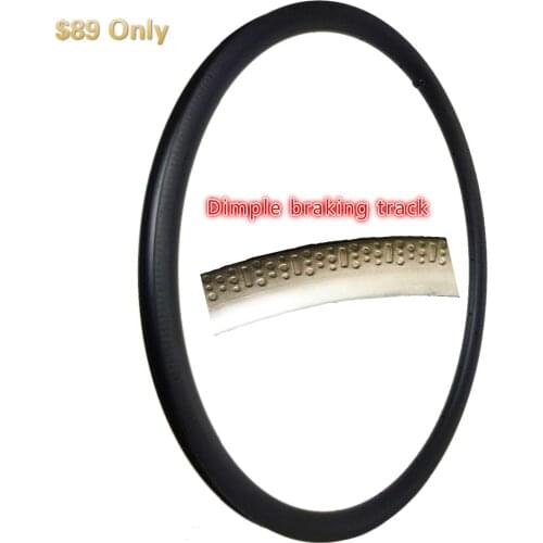 Stock clearance carbon rim asymmetric dimple braking road clincher TR rim heat dissipation braking track carbon road bike rim