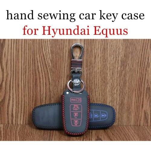 Only Red great quality Case car key case Hand sewing car key cover DIY car styling Genuine quality leather fit for Hyundai Equus