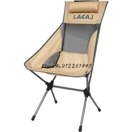 Outdoor Ultralight Folding Chair Stool Portable Moon Chair High Back Chair Fishing Camping Seat Sketch Beach Chair