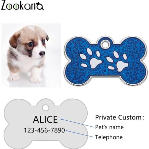 Colorful Personalized Anti-lost Custom Dog ID Tag Engraved Pet Dog Collar Accessories Cat Puppy ID Tag Paw Name Tel Tags Collar