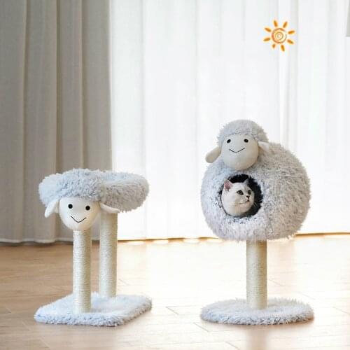 Zeze Lamb Cat Nest Cat Bed Cat Climbing Frame Cat Tree One Cat Toy Cat Scratch Pet Supplies Cute Shape Safe Comfortable