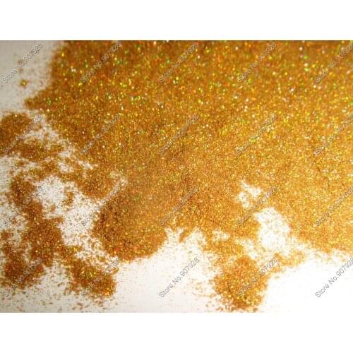 0.05MM(1/500")002inch Holographic Laser Gold Shining Cosmetic Glitter Dust Powder for Nail Art decoration&Glitter Craft&Tattoo