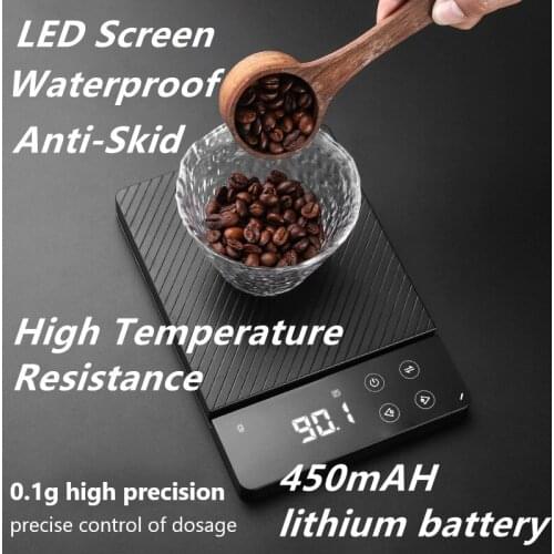 1Pcs Coffee Electronic Scale USB Charging Hand Coffee Bean Weighing Timer LED Screen Can Bear 3kg Measuring Tools Kitchen Scales
