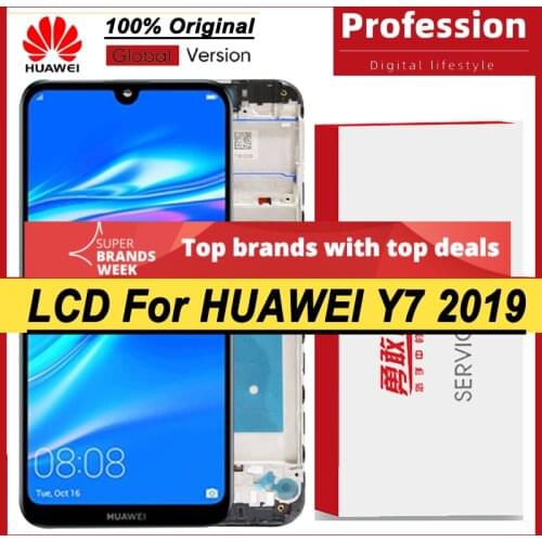 100% Original 6.26'' IPS Display with Frame for Huawei Y7 2019 DUB-LX3 DUB-L23 DUB-LX1 LCD Touch Screen Digitizer Repair Parts