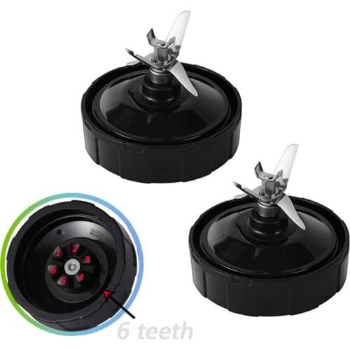 2pcs 6 Fins Bottom Blade for Nutri Ninja Blender Juicer Mixer Spare Extractor Replacement Parts for BL682-30 BL642-30 BL450-30