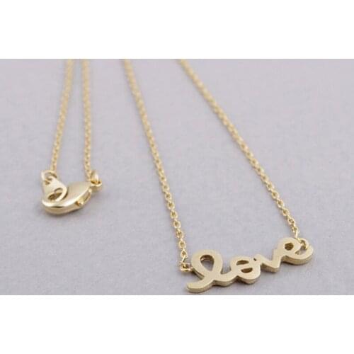 30pcs/Lot Gold Color Letter Pendant LOVE Necklace Best Valentines Day Couple LOVE Gift Free Shipping Wholesale
