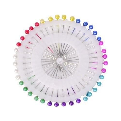 40pcs Multicolor Positioning Straight Pins Drill Ball Gauze Pins Clothing Accessories, Womens Turban Fixing Pins