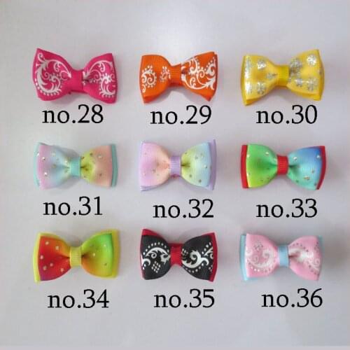 50 BLESSING Good Girl Boutique 2" Double Silver Bowknot Hair Bow Clip Gold