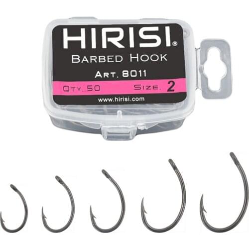 50Pcs/Pack Coating High Carbon Fishing Hooks Stainless Steel Corrosion-Resistant Barbed Single Hook Fly Fishing Jip