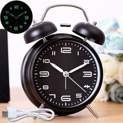 Alarm Clock Bedside Child Personality Clock Metal Student Creative Luminous Sitting Clock Leisure Clock Home Decoration