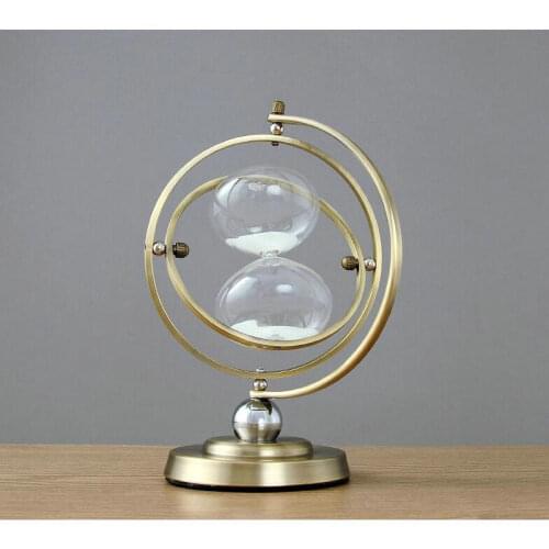 HQ SH01 Modern Type Metal Swive 30Mins Sand Glass Sand Timer Clock Hourglass Arts And Crafts Study Bedroom Office Desk Decor