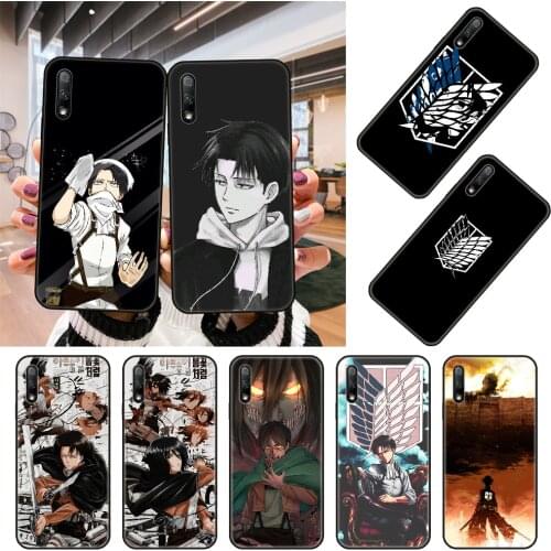 Phone Case For Huawei Honor 9X 9 9A 10 20 8X 8A 8S 7X 7A i 6A Pro Play Lite Black Cover Bumper Art Anime Attack On Titan