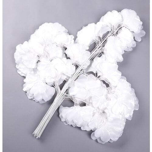 Pure White wedding props Road flower stage background decoration flower White artificial ginkgo biloba White leaves