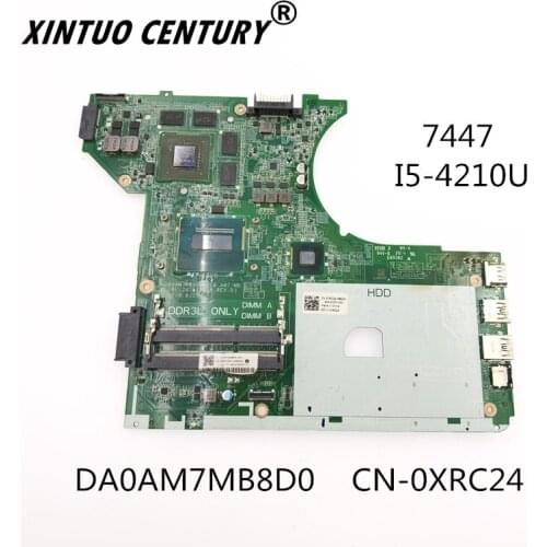CN-0XRC24 0XRC24 XRC24 DA0AM7MB8D0 Para Dell 7447 placa-mãe do portátil I5-4210U DP/N 8j25m Mainboard 100% Testado