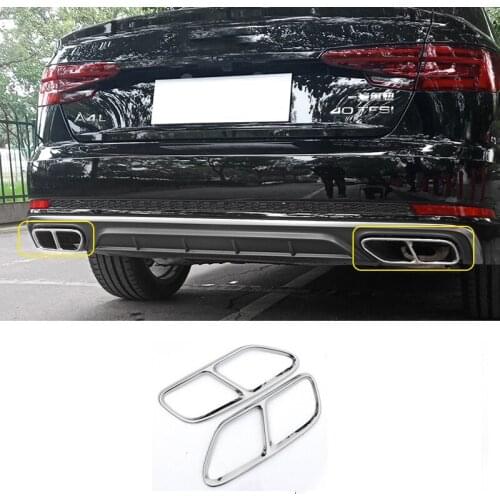 Car Tail Throat Decorative Frame for Audi 2019 A4L Car Exhaust Pipe Tail Throat Decorative Accessories
